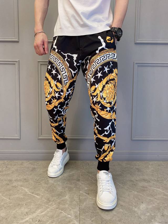 Versace Spring/Summer New Casual Pants, made with imported 3D digital printing,