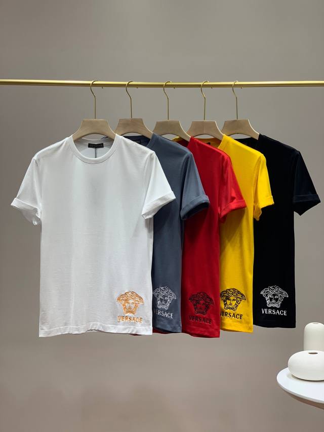 Special Price Versace classic embroidered crew neck T-shirt, available in boutiq