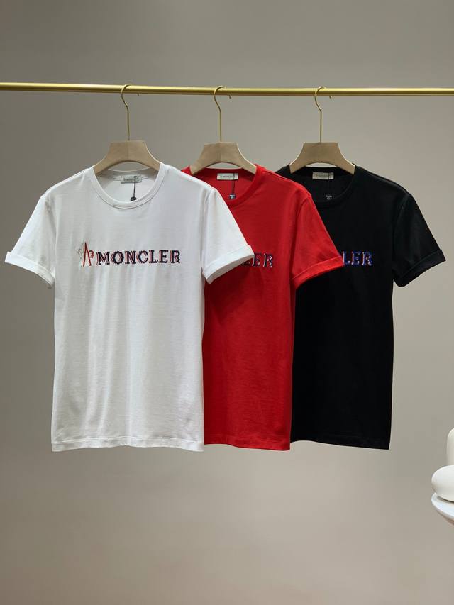 Special Price Moncler Classic Embroidered Crew Neck T-Shirt, available in boutiq