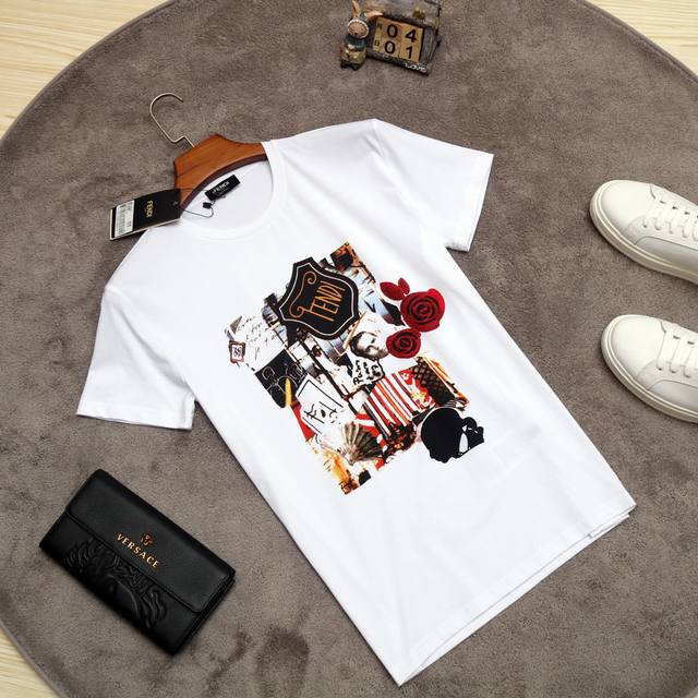 Special Price Fendi, Spring/Summer New Arrival, Original Quality, Men's Crew Nec