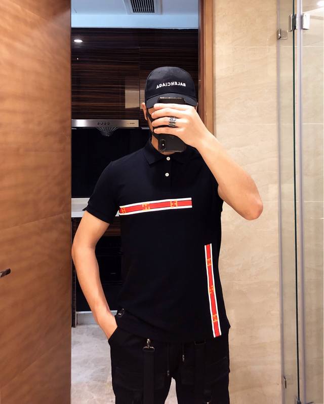 Fendi original version polo shirt, short-sleeved, small logo print, latest relea