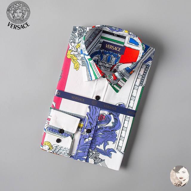 Versace Spring 2017 New Men's Long-Sleeve Shirt, Original Hong Kong Import, Hig