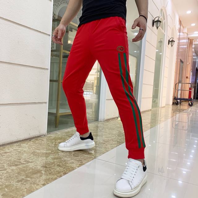 Gujia brand new spring/summer style shiny casual pants with all three labels int