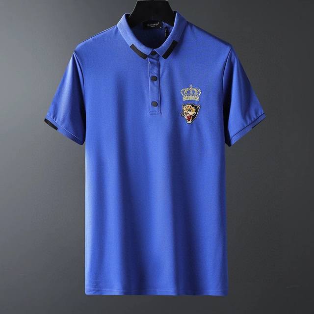 Dg Official Website Spring/Summer New Men's Short-Sleeve Polo Shirt, High-End T-