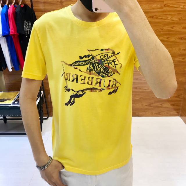 M-4XL Burberry Spring/Summer Newest Men's Short-Sleeve T-Shirt, Official Website