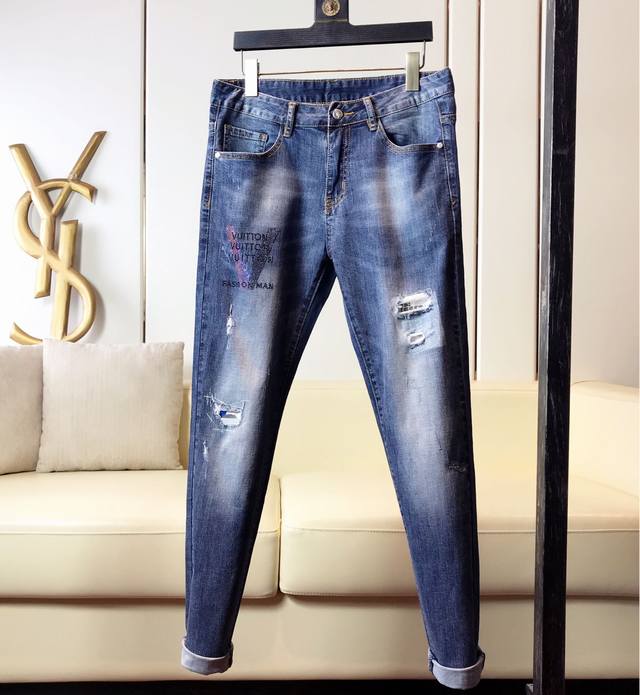 Louis Vuitton Jeans, top-quality imported original jeans, heavily crafted with