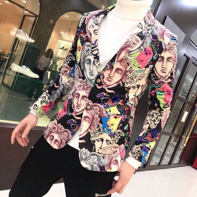 Versace's latest winter jacquard suit jacket, a 1:1 replica of the original, wit