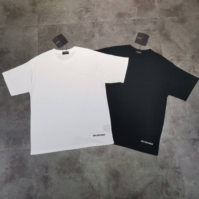 Balenciaga 2020 Limited Edition Basic Short-Sleeve T-Shirt with Embroidered Logo