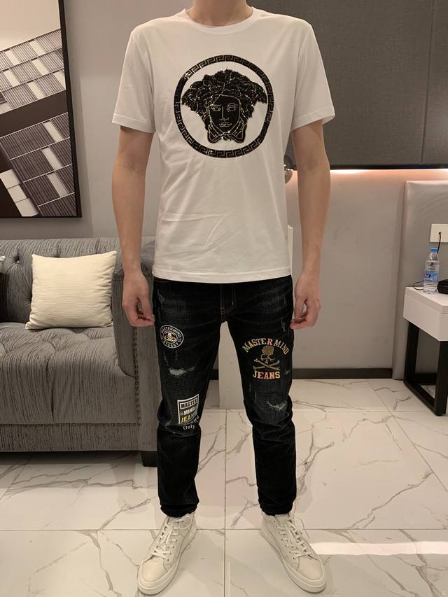 Versace Spring/Summer Newest Men's Short-Sleeve T-Shirt, Official Website Synch