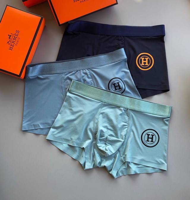 Hermes premium men's underwear, boxed set! Lightweight and breathable design, ma
