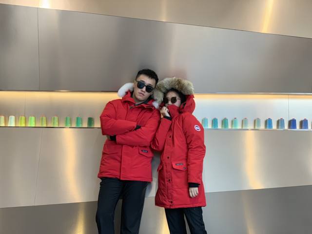 Canada Gooes 13 Styles : Red Men's Mid-range: Raccoon Fur 600 Wolf Fur Factory