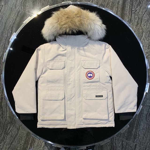 Canada Gooes 08 Kids' Clothing : Off-white, unisex High-end: Raccoon fur 620 wo