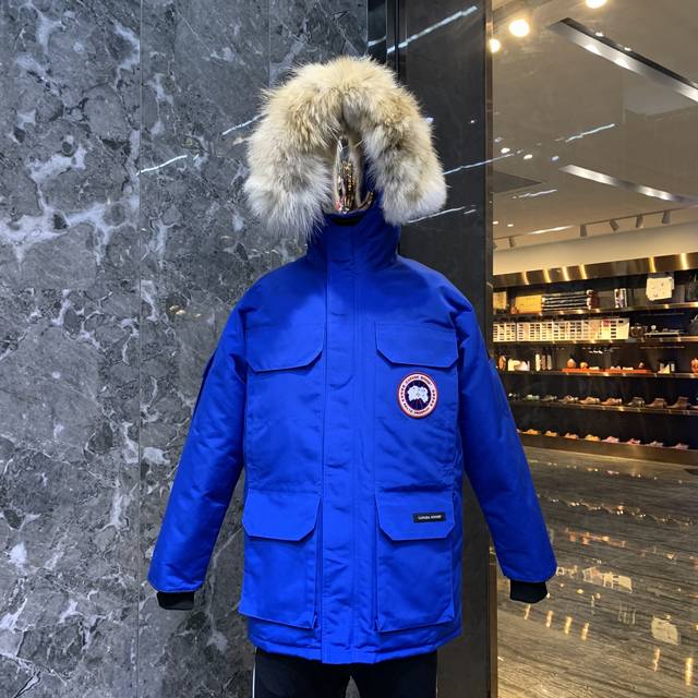 Canada Gooes 2008 Style : Sky Blue Unisex High-End: Raccoon Fur 650 Wolf Fur Fa