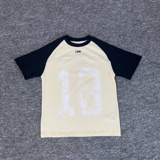 770 Short-sleeved T-shirt # Apricot Red & Black S-XL