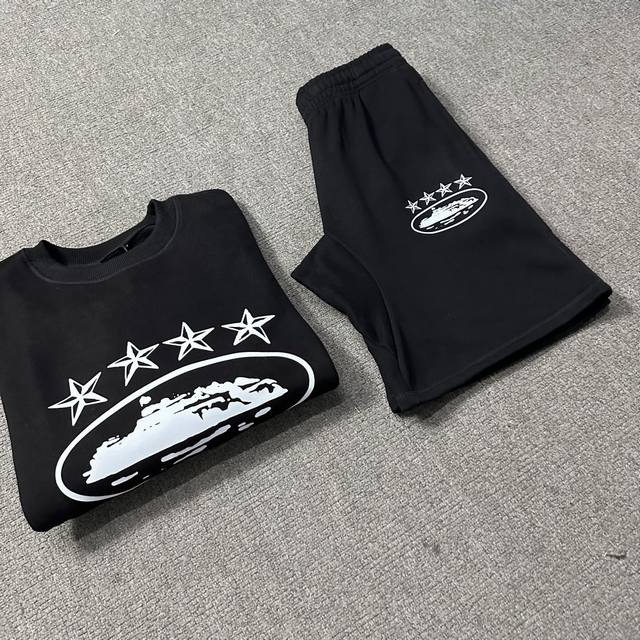 Four-star round neck suit, top 6917# p, pants 5817# p90 , black, white, gray,