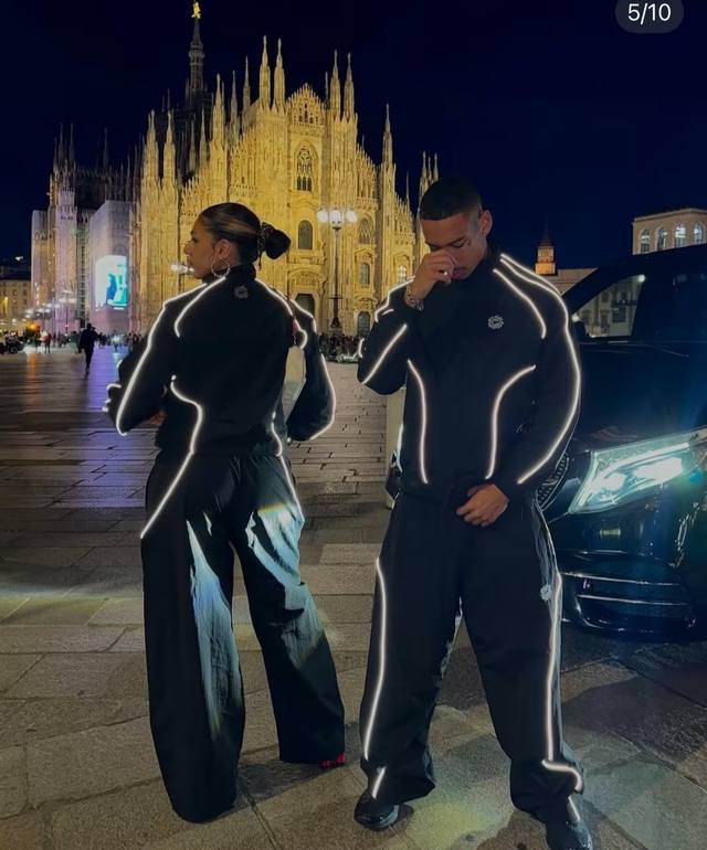 Bp-J260# Top Broken Planet Reflective Strip Sports Windbreaker Set Black SML XL