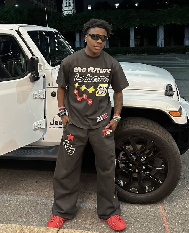 Bp-T112 Broken planet The Future Is Here Short-sleeved T-shirt Dye Black/Grey SM