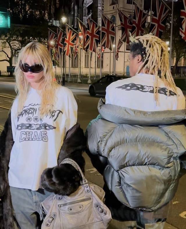 Bp-T118# Broken planet foam short-sleeved T-shirt White SML XL