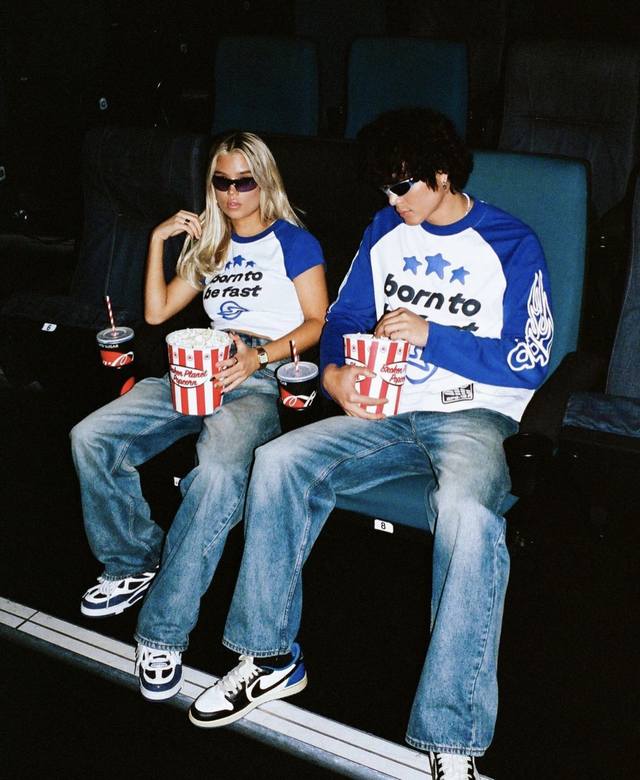 Bp-T120 Broken Planet Raglan Long-Sleeve Couple Style Color Block Klein Blue and