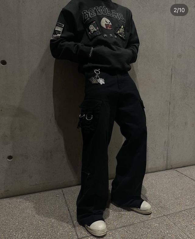 Set #Top Bp-H p130 #Pants Bp-p440 p120 Custom Black/Grey S~XL