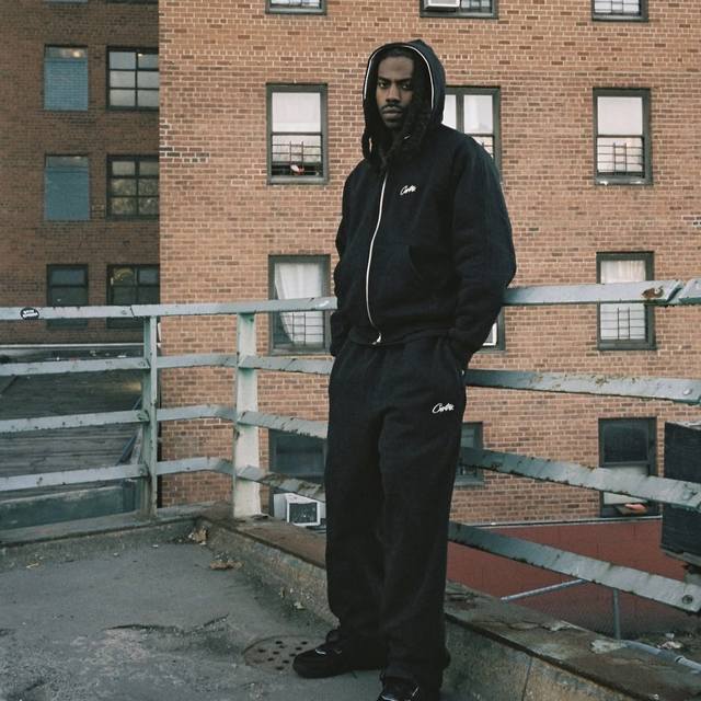 Added Black 753# Double-Layer Hooded Sweatshirt Black S-XL