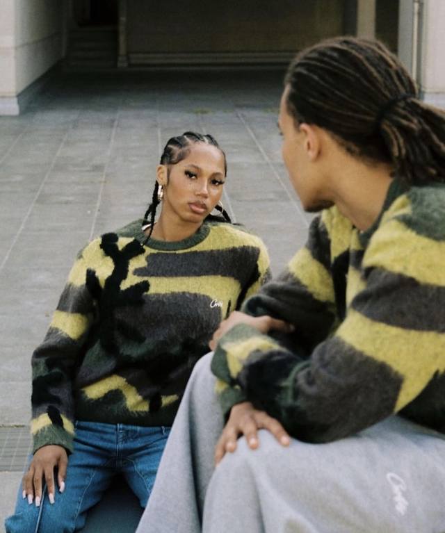 5003# Corteiz mohair knit crew neck sweater SML XL