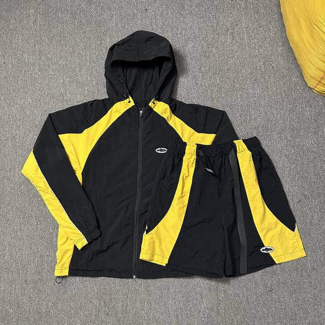 889# New Black and Gold Corteiz Exquisite Trench Coat Full of Details, All Acces