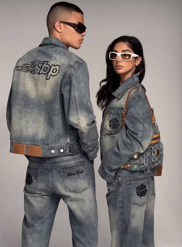 Broken planet washed denim jeans Bp-J005# Denim blue SML XL