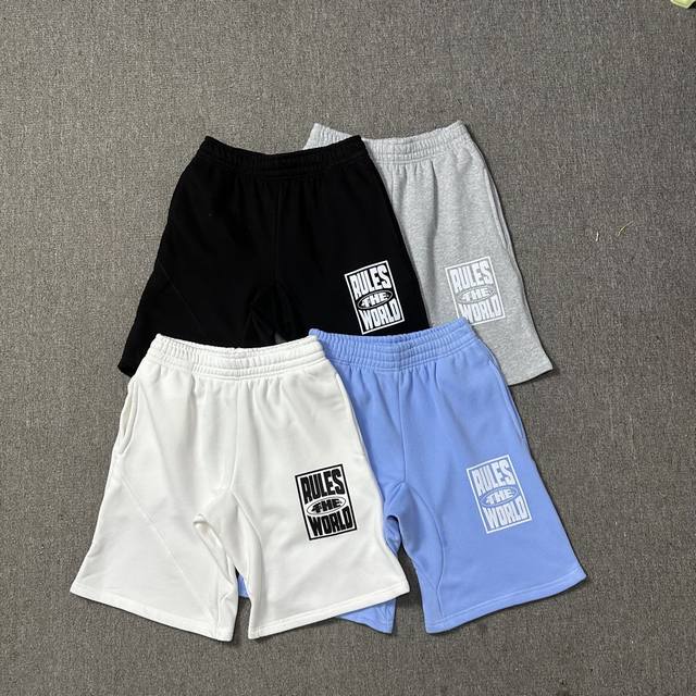 802# S-XL Corteiz Alcatraz Square Print Shorts Black White Gray Sky Blue S-XL