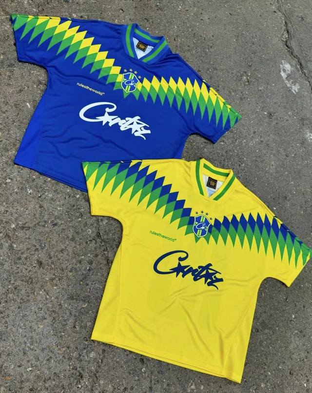 715# Corteiz Soccer Uniform Soccer Jersey S-XXL Green/Blue