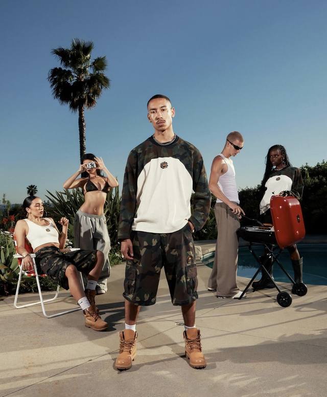 Bp-T135 Waffle camouflage patchwork raglan long-sleeved shirt Camouflage patchwo