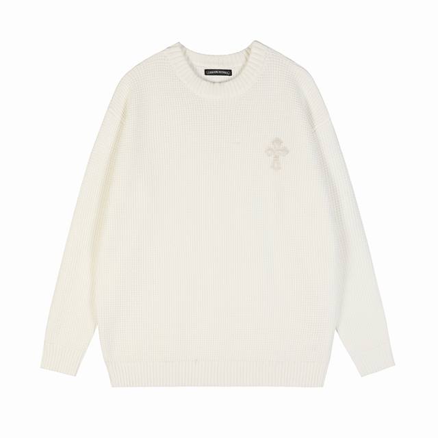 Style Number Tq42 Chrome Hearts Slogan Leather Label Versatile Sweater