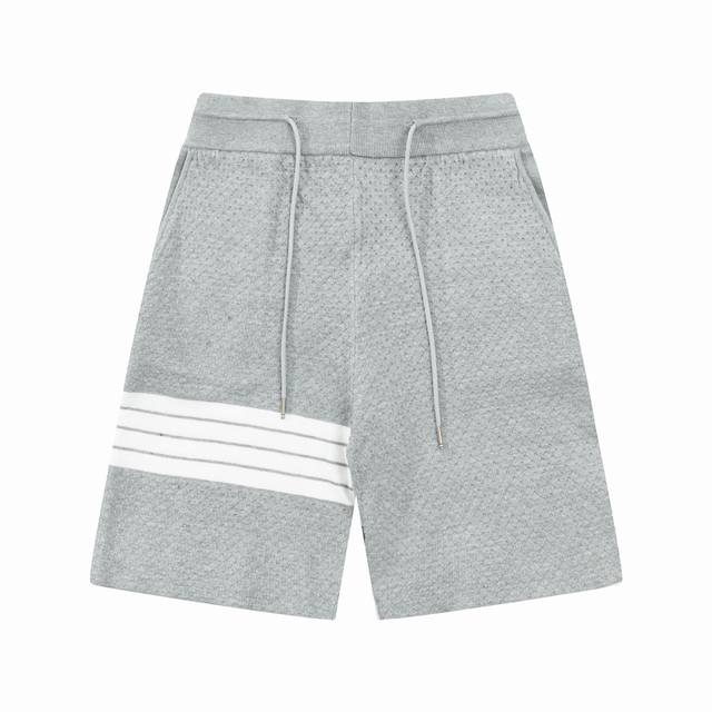 Thom Browne Ss New Knitted Shorts, custom-made fabric with wafer weave and jacqu