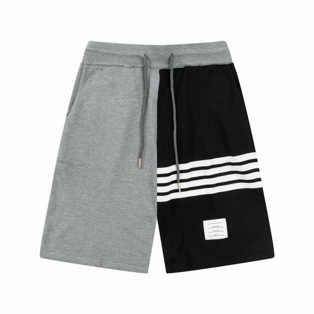 Thom Browne Ss New Knitted Shorts, custom-made fabric with wafer weave and jacqu