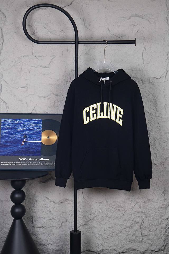 Style No.: M261 Celine Crack Print Hoodie. Made with 400g double-strand fish-sc