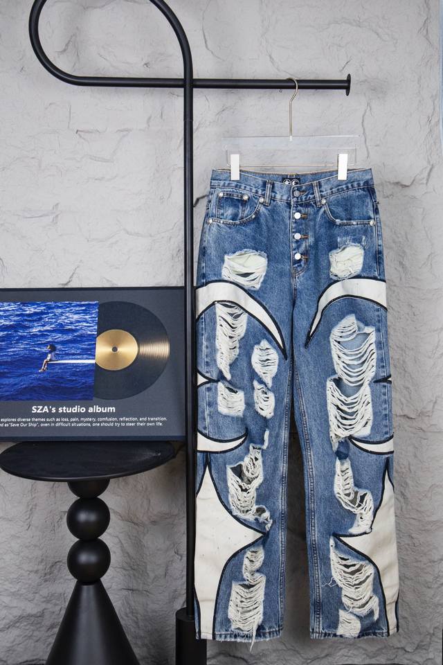 Style Number: M148 Top-tier Thug Club Ss24 Button Ripped Patchwork Leather Pock