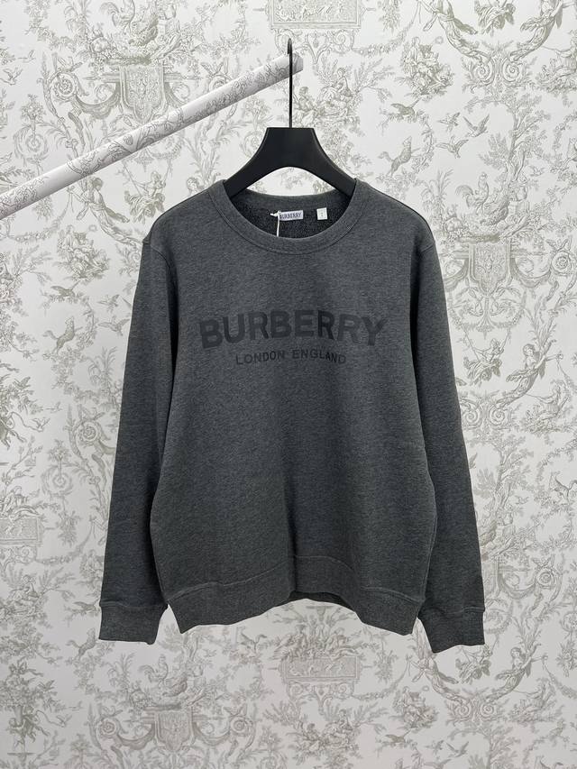 Burberry 24Ss Grey Letter Logot T-shirt Long Sleeve High Version Sizes: SMLXL