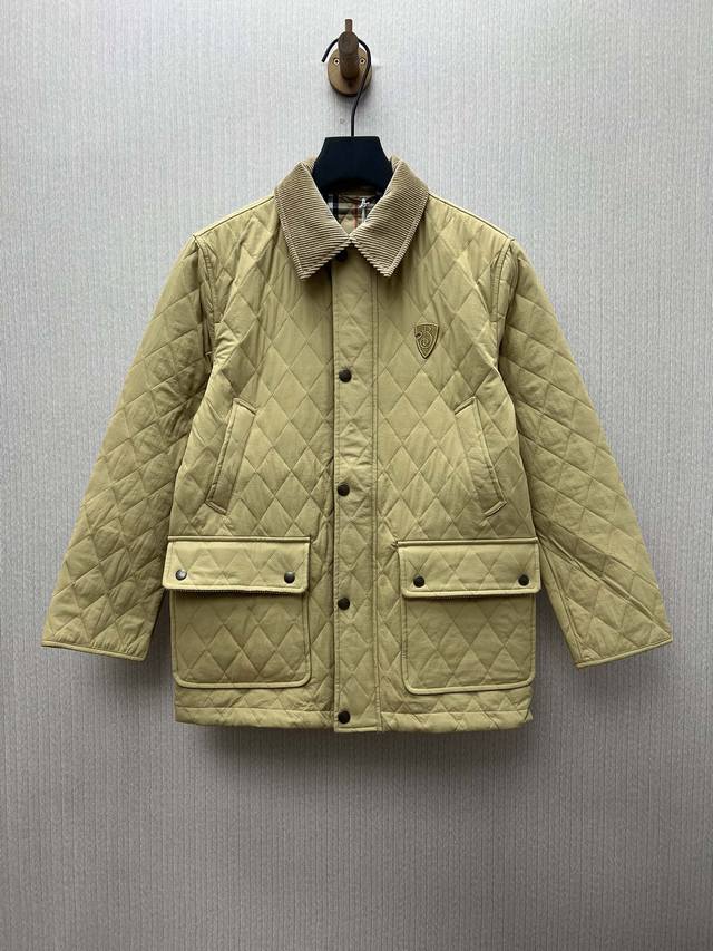 Burberry 25Ss New Solid Color Lapel Single-Breasted Long-Sleeve Jacket, Earthy