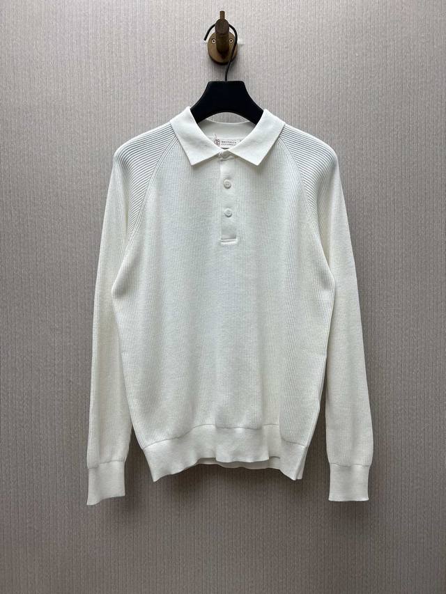 Bc 25Ss New Knitted Polo Collar Long Sleeve Polo Shirt Men's High Version Sizes: