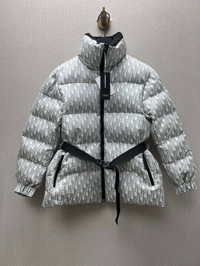 Dior 25Ss New Dioralps Oblique Printed Quilted Taffeta with Belt Loose Stand Co
