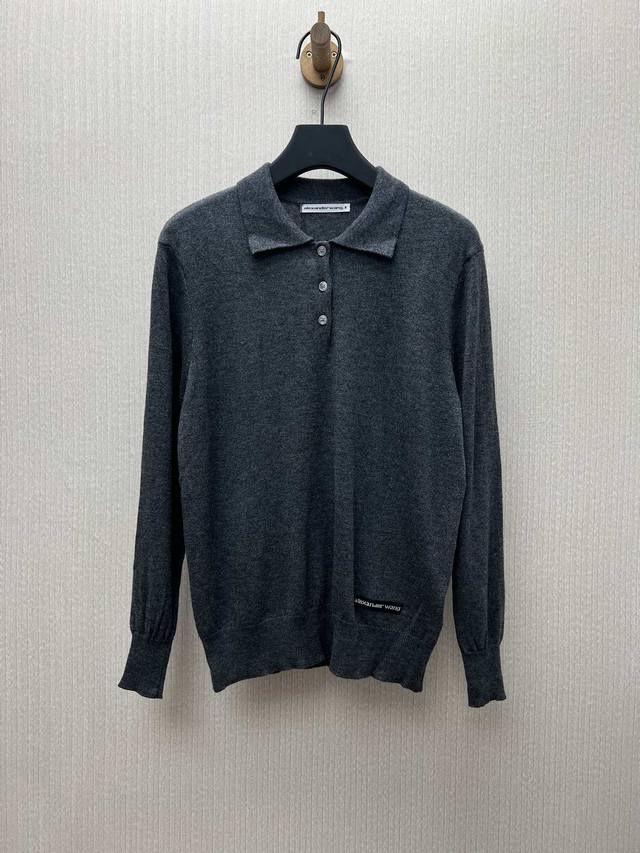 Alexander Wang 25Ss New Knitted Long-Sleeve Men's Gray High Version Sizes: SML