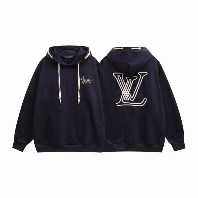 9015# 380g 100% Cotton Terry Cloth Sweatshirt Custom Blue Fabric with Embroidere