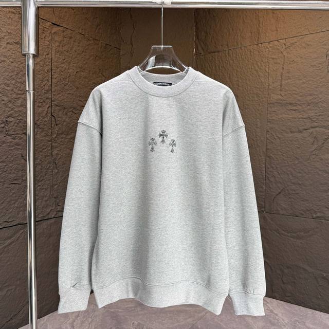 Ch* Chrome Hearts* 2025 Autumn/Winter New Crew Neck Sweatshirt 400g Terry Cotton