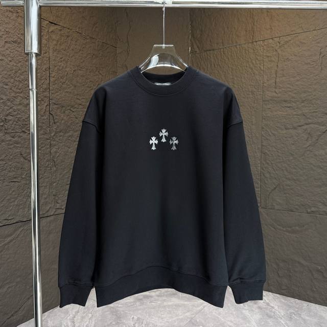 Ch* Chrome Hearts* 2025 Autumn/Winter New Crew Neck Sweatshirt 400g Terry Cotton