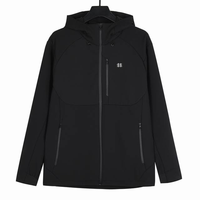 Kolon Sport Outdoor Casual Windproof Softshell Hooded Jacket, Black ( )