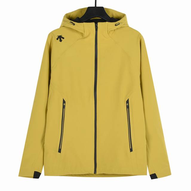 Descente Water-Repellent Composite Softshell Hooded Jacket, Yellow ( )