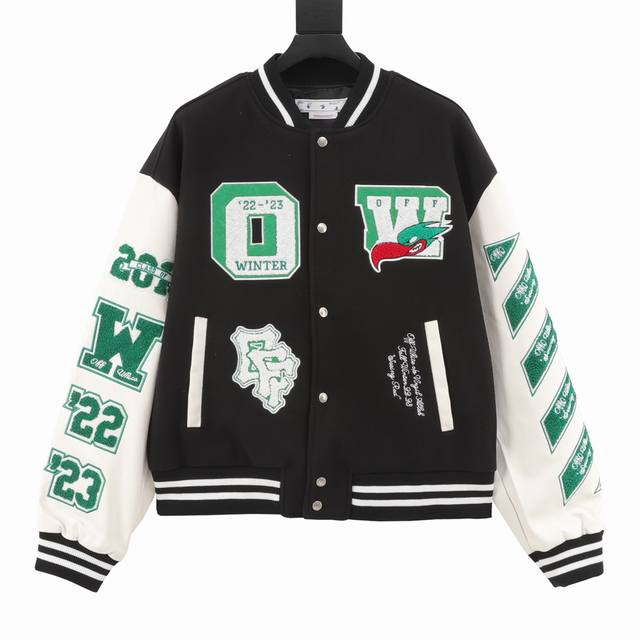 Style No. Y865 Off White Co Virgil 23Fw Fighter Jet Letter Baseball Jacket This
