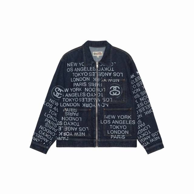 Style No. 269 Stussy 24Ss Classic Parody Bullet Screen Denim Jacket High-qualit