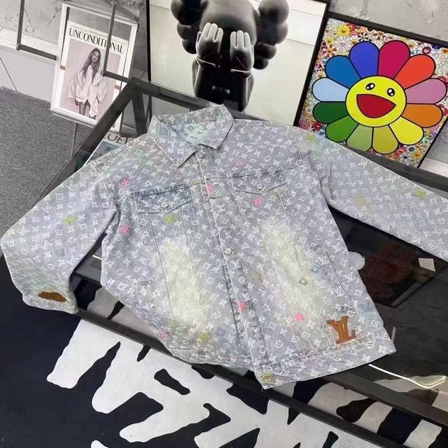 Oc-629 Louis Vuitton LV Ss21 New All-over Jacquard Denim Jacket, Custom Dyed Mon