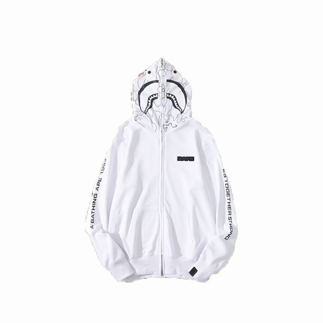 New Arrival! High-Quality Bape Shark Laser Reflective Letter Print Cardigan with